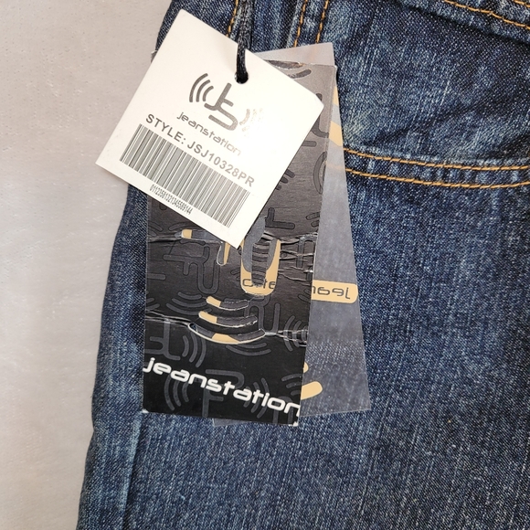 Jean Station Men's Size 36/38 Straight Leg Print/Stud Pockets Blue Detail Jeans - Picture 8 of 13